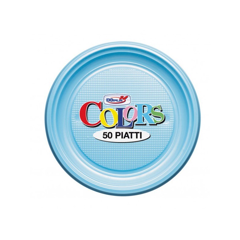DOPLA Colors 50 Piatti Frutta in Plastica Monouso 
