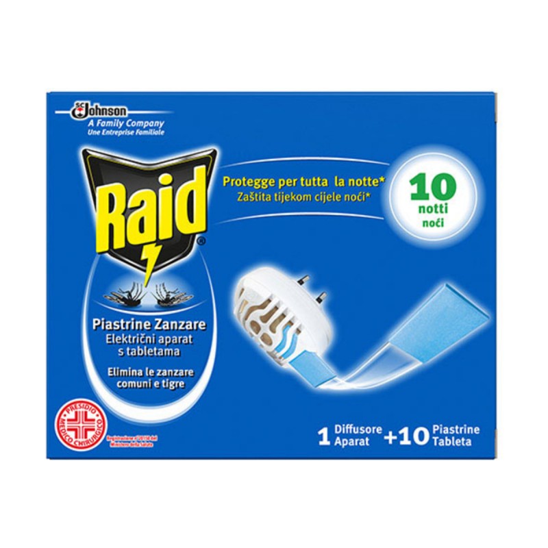 RAID 1 Diffusore + 10 piastrine zanzare 