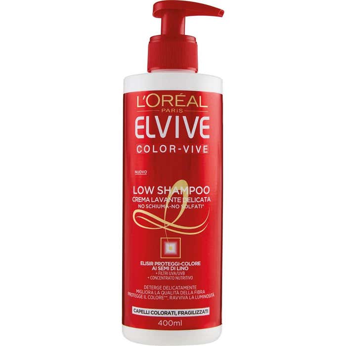 L'Oréal Paris Elvive Color-Vive Low Shampoo - Crema lavante delicata per capelli colorati - 400 ml