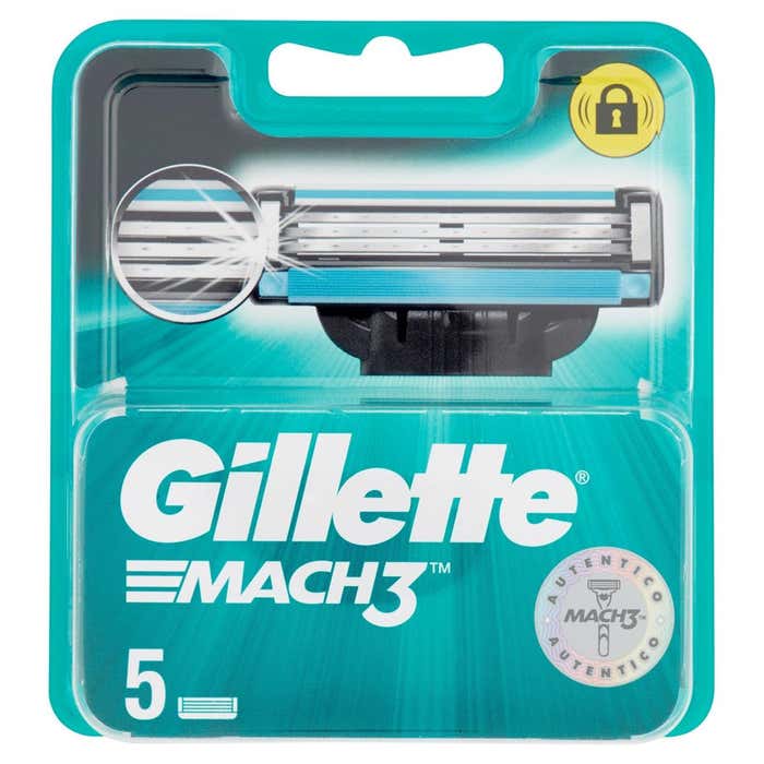 GILLETTE Lame di Ricambio per Rasoio da Uomo Gillette Mach3 - 5 Ricariche