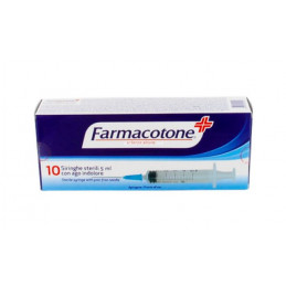 FARMACOTONE 10 Siringhe sterili 5 ml con ago indolore 