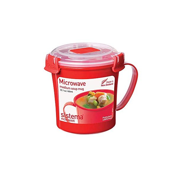 Sistema Microwave Soup Mug, 656 ml - Red