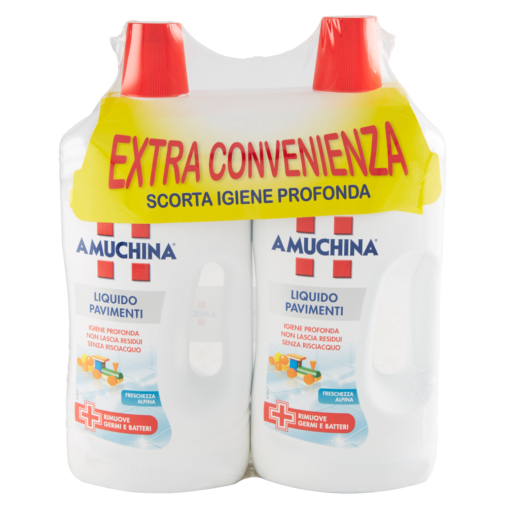 2x Amuchina Liquido Pavimenti Freschezza Alpina 1000ml+500ml