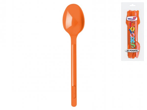 Dopla Colors 20 Cucchiai in Plastica Arancione