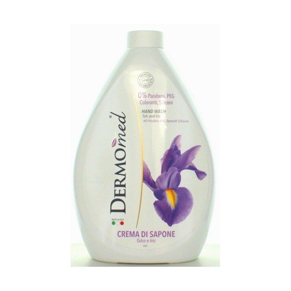 DERMOMED Crema di sapone liquido Mani Talco e Iris Ricarica 1 L