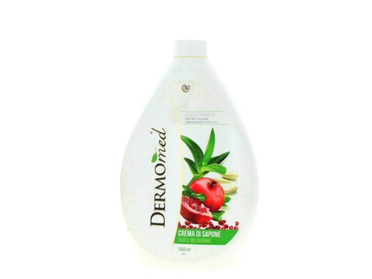 DERMOMED Crema di sapone liquido Mani Aloe&Melograno Ricarica 1 L