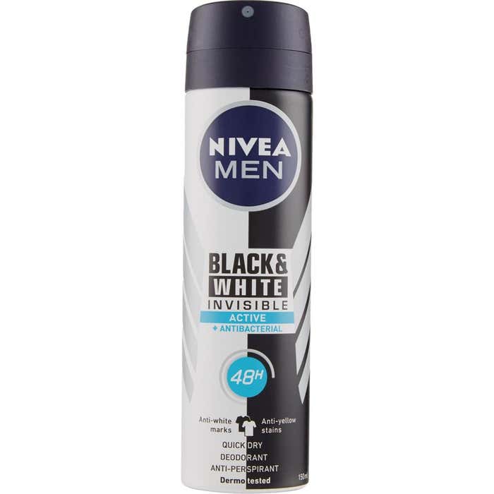 NIVEA MEN Nivea Men Deodorant Anti-Perspirant Black & White Active + Antibacterial 150 ml