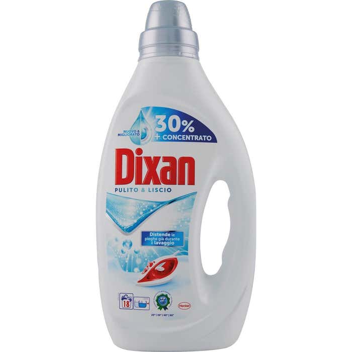 DIXAN Detersivo liquido per lavatrice pulito&liscio 18 lavaggi